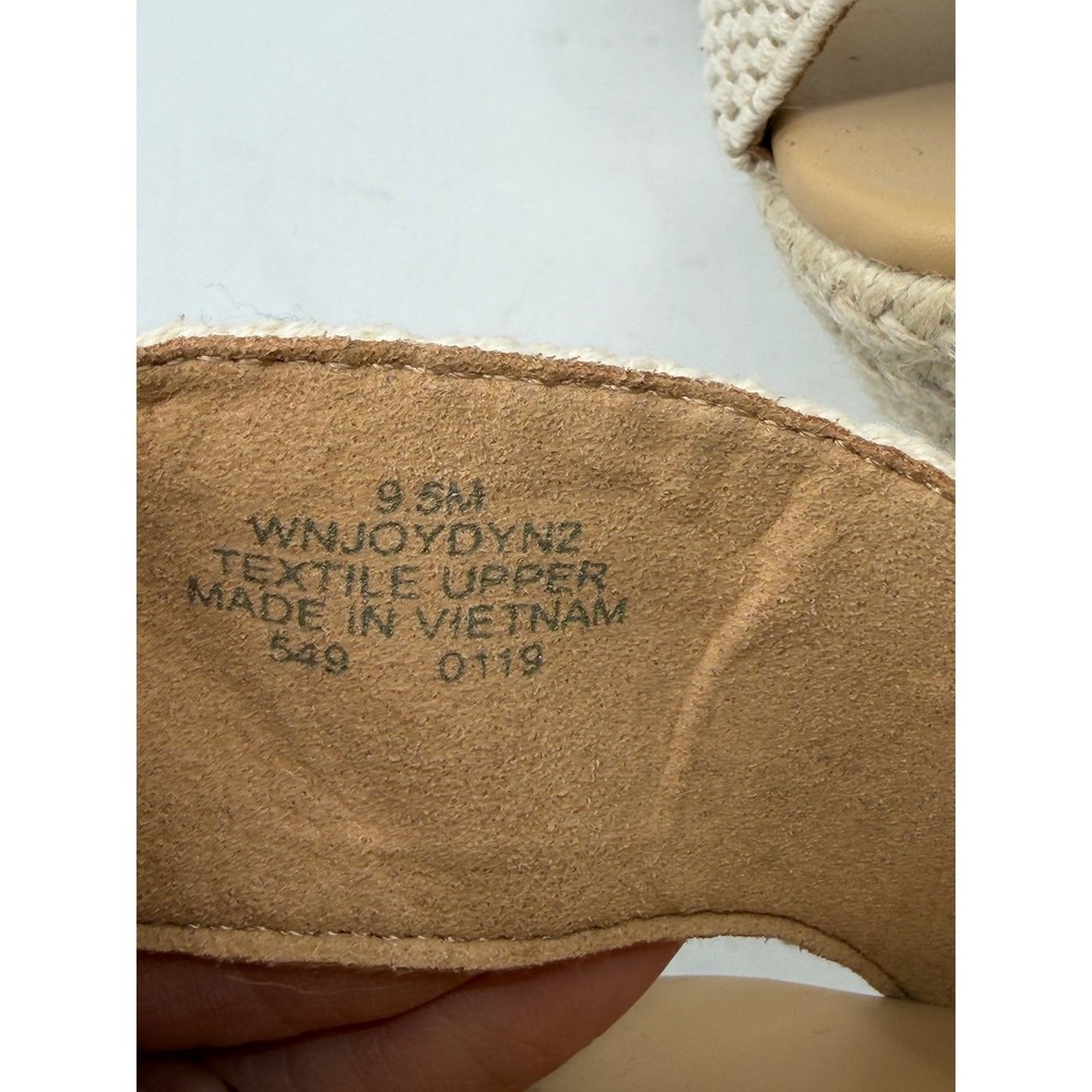 Nine West Joydyn Taupe Beige Cross Strap Espadrille Wedge Sandals Women's 9.5M - Picture 8 of 9